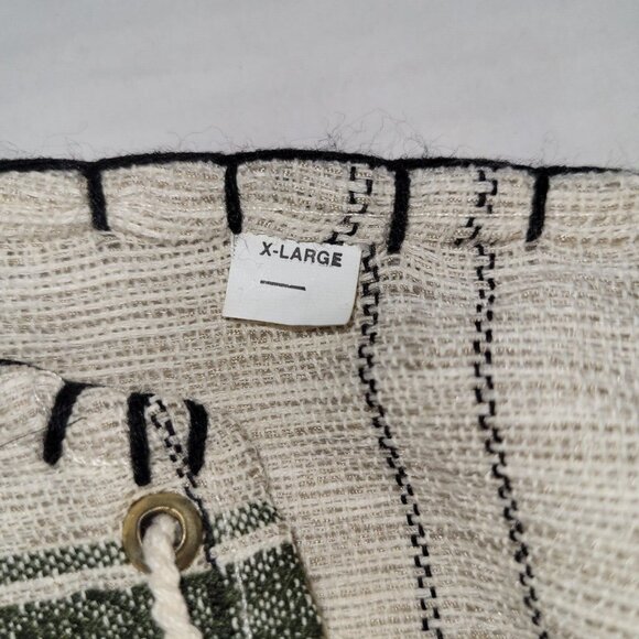 African Elephant Printed Kikoy Shirt Adult XL Beige Uganda Woven Hemp Pockets - Picture 7 of 12